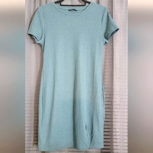 Shein Elegant Blue Green Ribbed Dress XL (US 12)